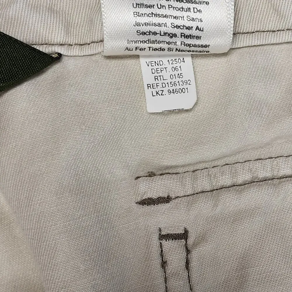 Eddie Bauer Women's Beige Cargo Capri Pants Size 18 Cotton Casual